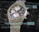 Copy IWC Schaffhausen Day-Date Black Chronograph Dial SS Case Watch